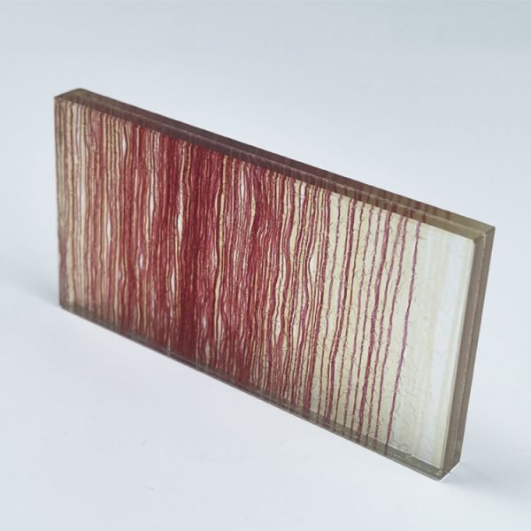6.76mm red fabric EVA laminated glass interior decorative safety glass