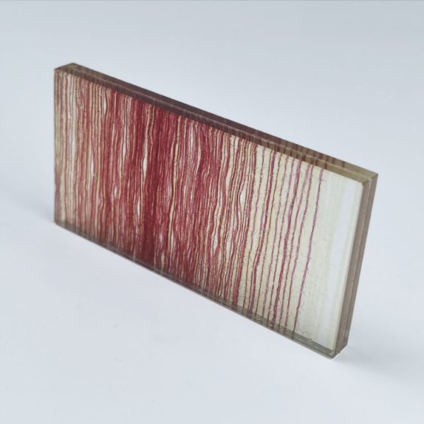 6.76mm red fabric EVA laminated glass interior decorative safety glass - Image 2