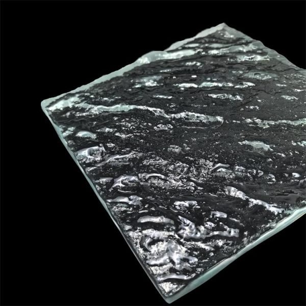 6mm clear fused tempered glass with customizable texture pattern for bathroom partitions - Image 4