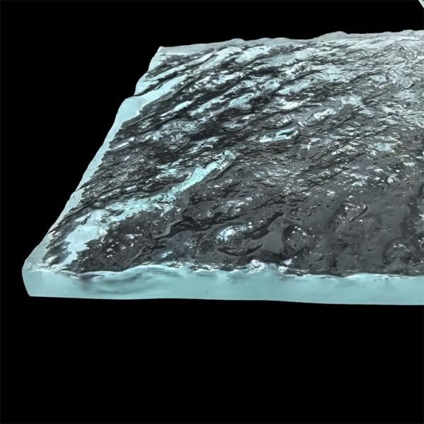 6mm clear fused tempered glass with customizable texture pattern for bathroom partitions - Image 3