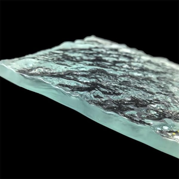6mm clear fused tempered glass with customizable texture pattern for bathroom partitions - Image 2