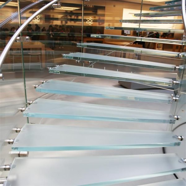 12mm clear curved tempered durable safety staircase glass for modern interiors customizable size - Image 4