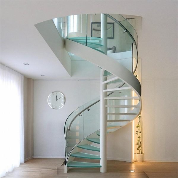 12mm clear curved tempered durable safety staircase glass for modern interiors customizable size - Image 3
