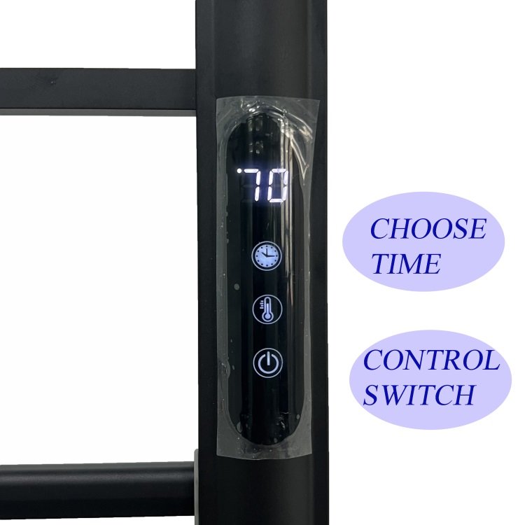 Electric heated glass towel rack