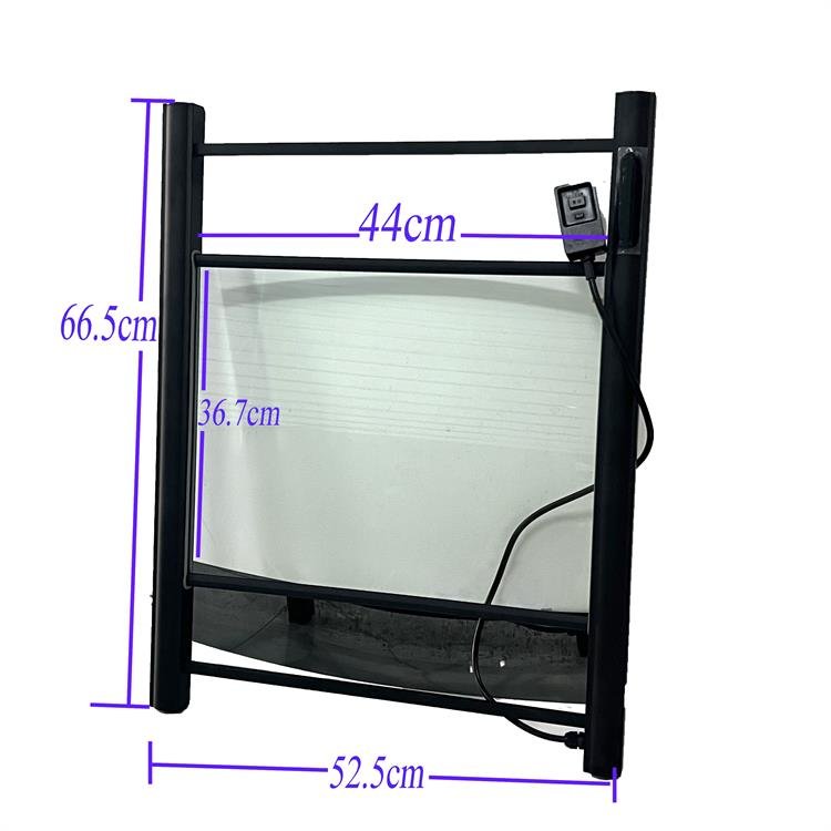 Electric heated glass towel rack