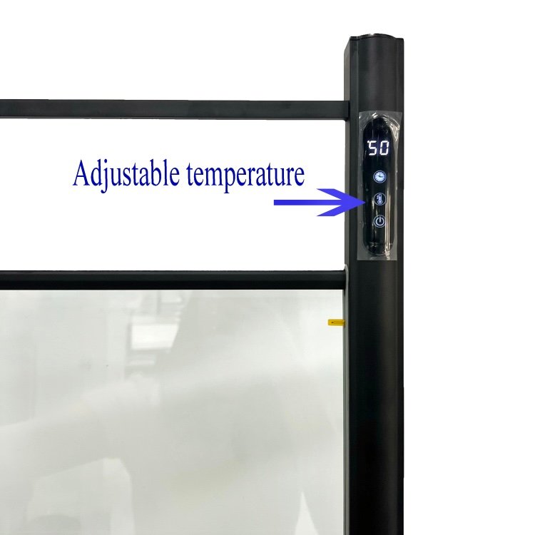 Electric heated glass towel rack