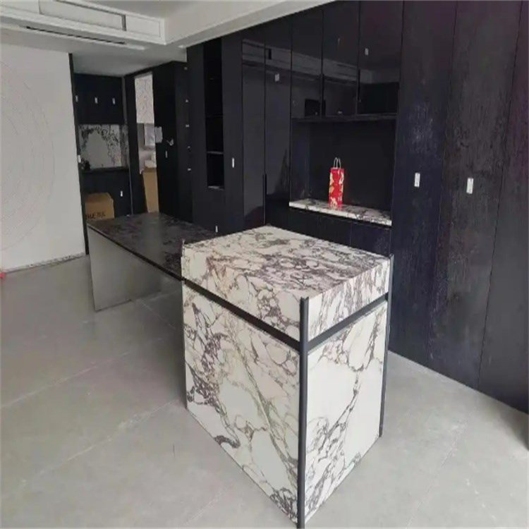 porcelain slab with glass