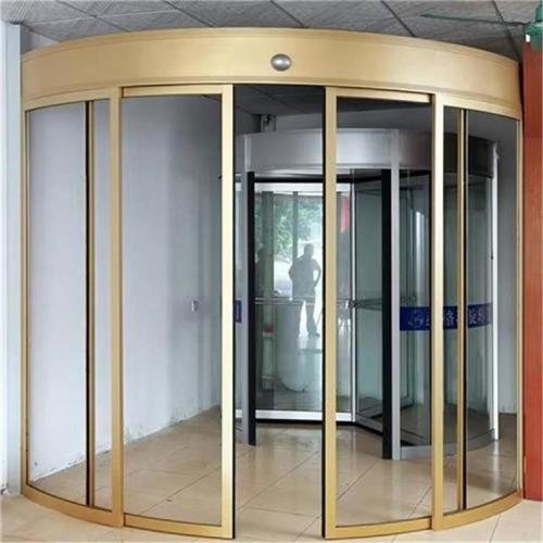Curved glass door 