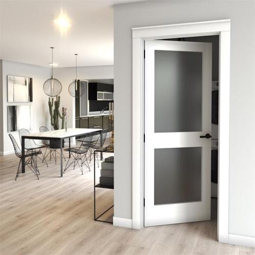 frosted glass door